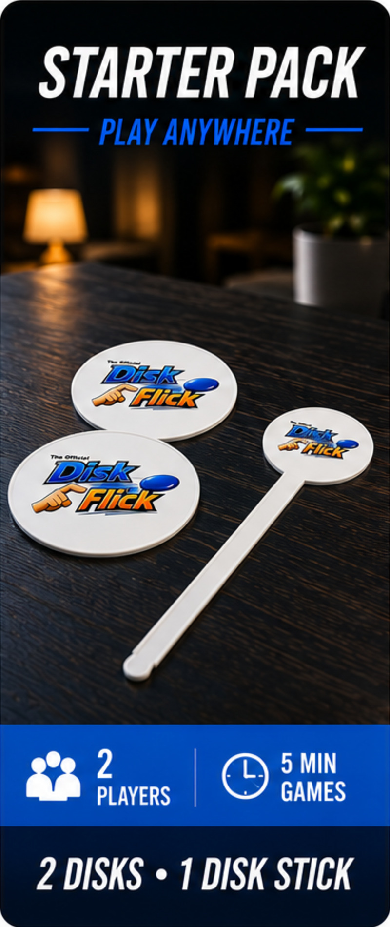 Starter Pack — 2 Disks + 1 Disk Flick Stick